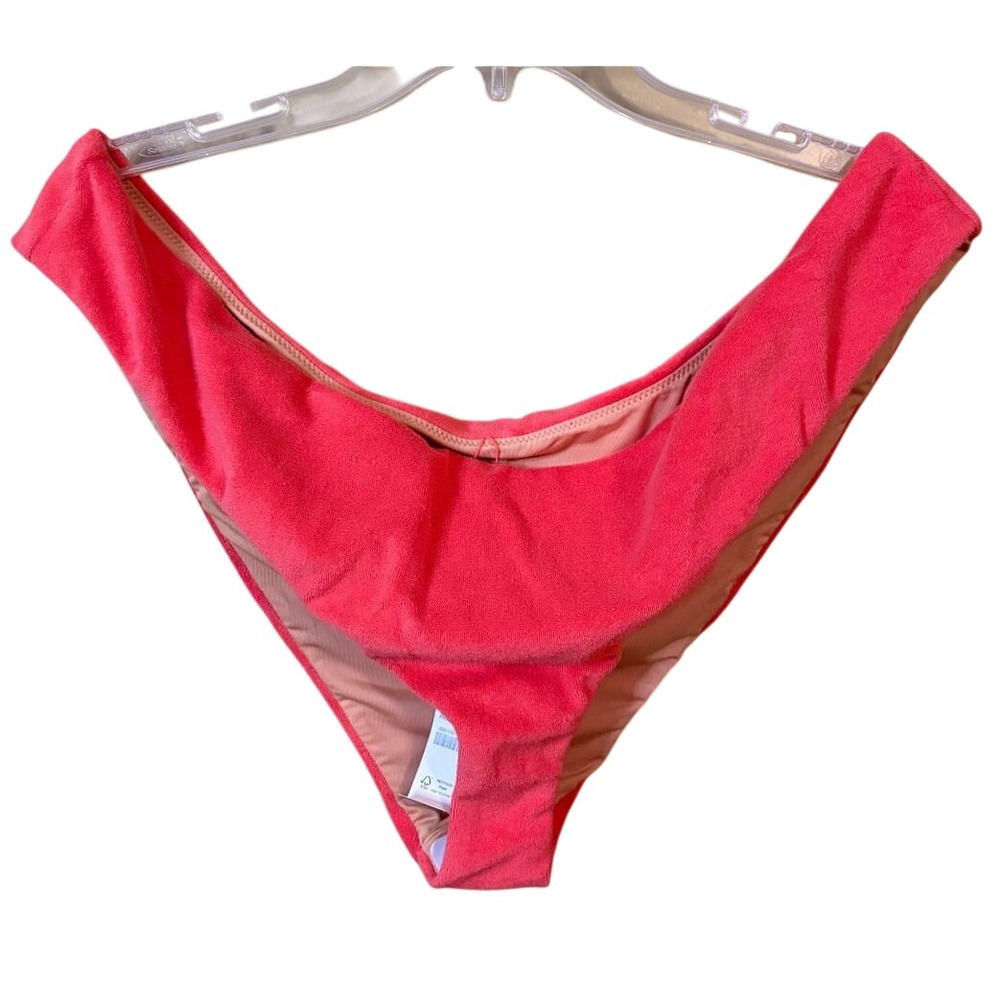 J Crew Coral Mid Rise High Cut Bikini Bottoms - Size 3X NWT